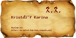 Kristóf Karina névjegykártya